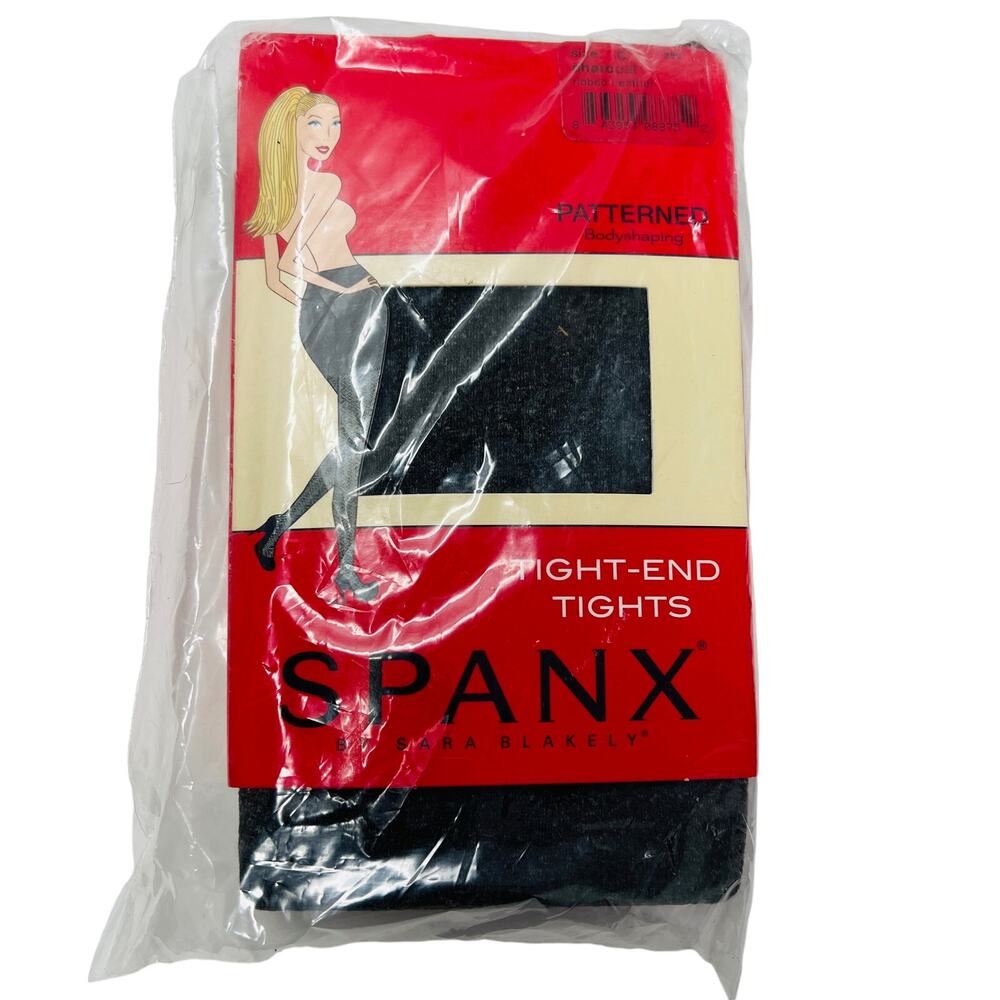 NEW! Spanx Tight End Tights Patterned Charcoal - C